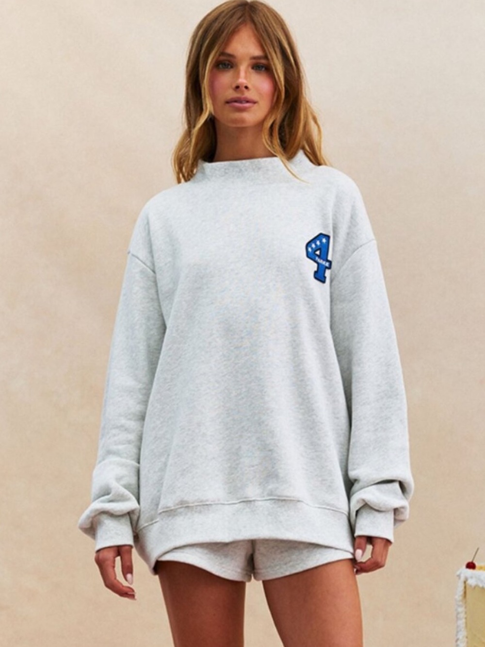 Parke Heritage Terry Birthday Mockneck - 4 Graphic - Heather Grey Size XXL NWOT
